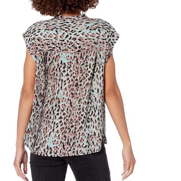 J. Crew Factory Drapey cap sleeve animal print blouse - Picture 5 of 5
